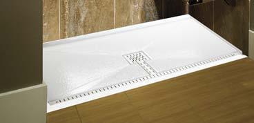Low-Profile Multiple-Threshold Base Recessed in the Floor: Shower Seat TK-SSEAT2215 is 22 wide. A 30 model is also available.