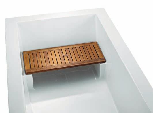 TEAK FOR THE TUB. MTI offers two styles of tub seats. Both are constructed of the same premium grade genuine teak as is used in MTI s shower seats and shower trays.