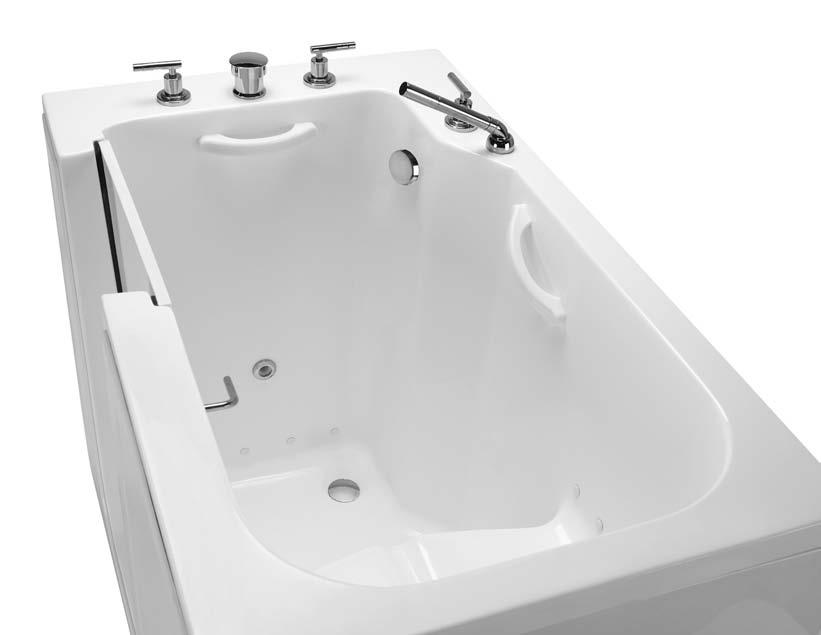 Additional Features when ordered with factory-installed valve package: Virtual spout high-flow tub filler eliminates the potential obstacle of a filling spout for mobilitychallenged individuals.