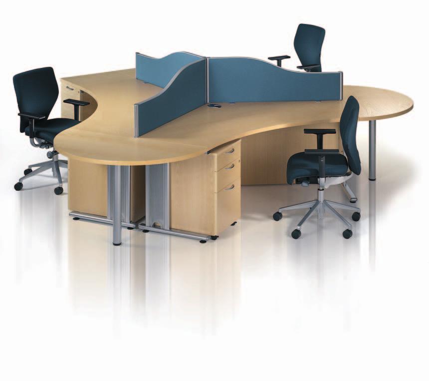 Core workstations easily facilitate team working and allow configurations of up to five desks to suit high density VDU applications.