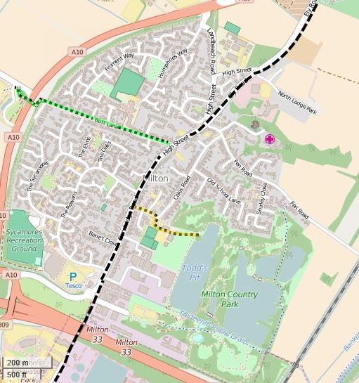 Waterbeach Greenway Option 3 Map 2 48. Add Raised Table at Winship Road junction for link between on road and of road facility. 52 49.