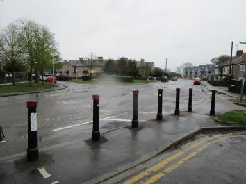Add raised tables at both ends of car parking and add additional bollards to prevent parking on footways near here. Green Dragon Bridge 7 Swaffhams Greenway 9.