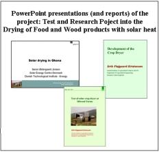CD-ROM with three PowerPoint presentations of the project: one overall presentation of the whole project, one presentation of the development of the solar crop dryer