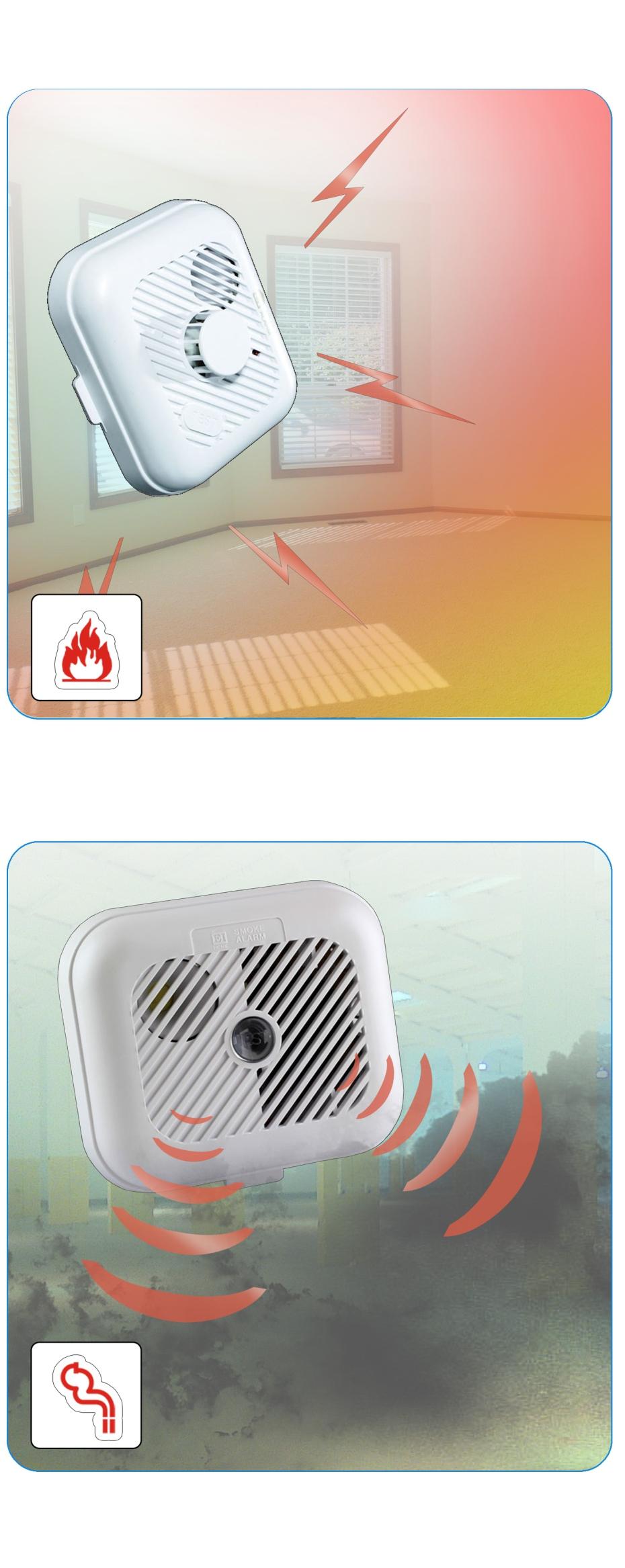 Heat Sensor The heat detector is used in rooms where smoke or mist are present in the working environment, such as kitchens or garages. Ionisation or optical smoke detectors would not be effective.