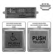 (WHEELCHAIR SYMBOL & PUSH TO OPEN) WITH SIGN, SURFACE MOUNT AURA ILLUMINATED PUSH PLATE SWITCH SYSTEM - AS ABOVE, CM-45854SE1 4 1/2