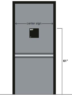 7.2 - Sign Installation Option for Exit Doors Usage: Doors that open away from the user and have automatic door closures without hold-open devices, such as most Exit doors.