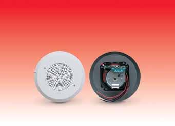 FEDERAL SIGNAL CORPORATION SelecTone Audible Signaling Device Model 50GCB CEILING MOUNT 4" SPEAKER/AMPLIFIER Attractive round ceiling grille Appropriate for office environments Available in