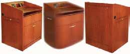 Reference MFI #55562 MLTR-39 Brown This Traditional Radius Style lectern has an optional logo laser