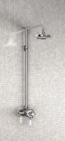 SHOWERING IN AN ENCLOSURE SHOWERING IN AN ENCLOSURE Exposed Thermostatic Valves with Shower Heads Wye Exposed Thermostatic Valve, Rigid Riser, Straight Arm & 6 Shower Rose Wye Exposed Thermostatic