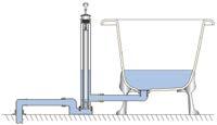 Extension * * Allows the waste pipe to be fitted up to 950mm away from the centre of the bath