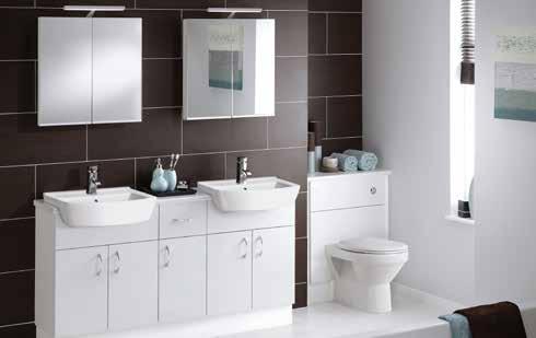 Nabis Vision White Gloss Finish FURNITURE FITTED The white gloss doors and fascias keep the room light and airy for a modern yet simple look. WASHBASIN UNIT C22260 600mm 212.01 C22261 700mm 221.