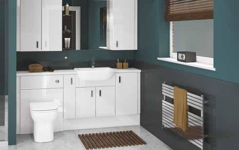 FURNITURE Lucia Premium Finish FITTED Very sleek, high gloss perfection for a clean look to finish off your bathroom. WASHBASIN UNIT E044 00mm 261.80 E10494 600mm 292.
