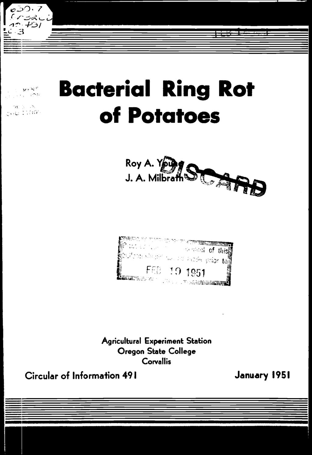 7.3 Bacterial Ring Rot of Potatoes Roy A.