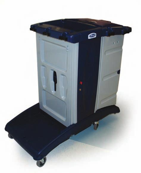 Housekeeping Cart for Microfiber Applications Trash lid with instruction pocket Seven tool holders Optional