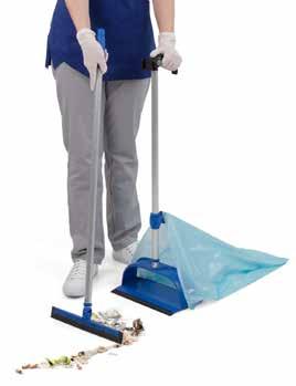 holds debris Mop head launders easily to remove floor finish residue Squeegee enables effective collection of liquids Floor finish bucket transports easily;