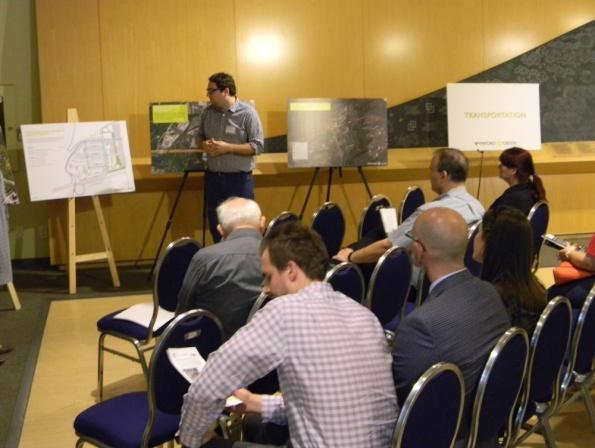 Other questions and comments were: safety considerations for the rail crossing, the timeline of development, the need to preserve double row tree plantings along Eglinton Avenue, and the preference