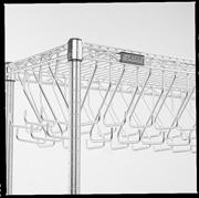 single double cantilevered Gowning Racks with Wire Shelving