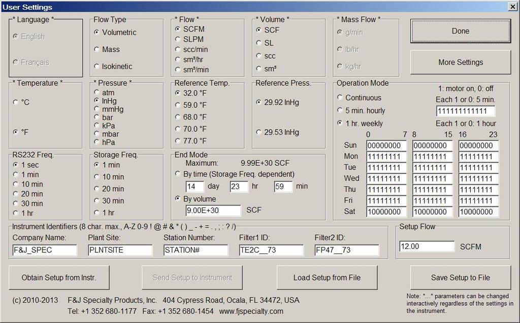 A. Standard Air Sampling Mode GASdaq: Data Acquisition Software The GASdaq software enables the user to connect a PC to any F&J Global Air Sampler and easily setup, monitor, transmit, and download