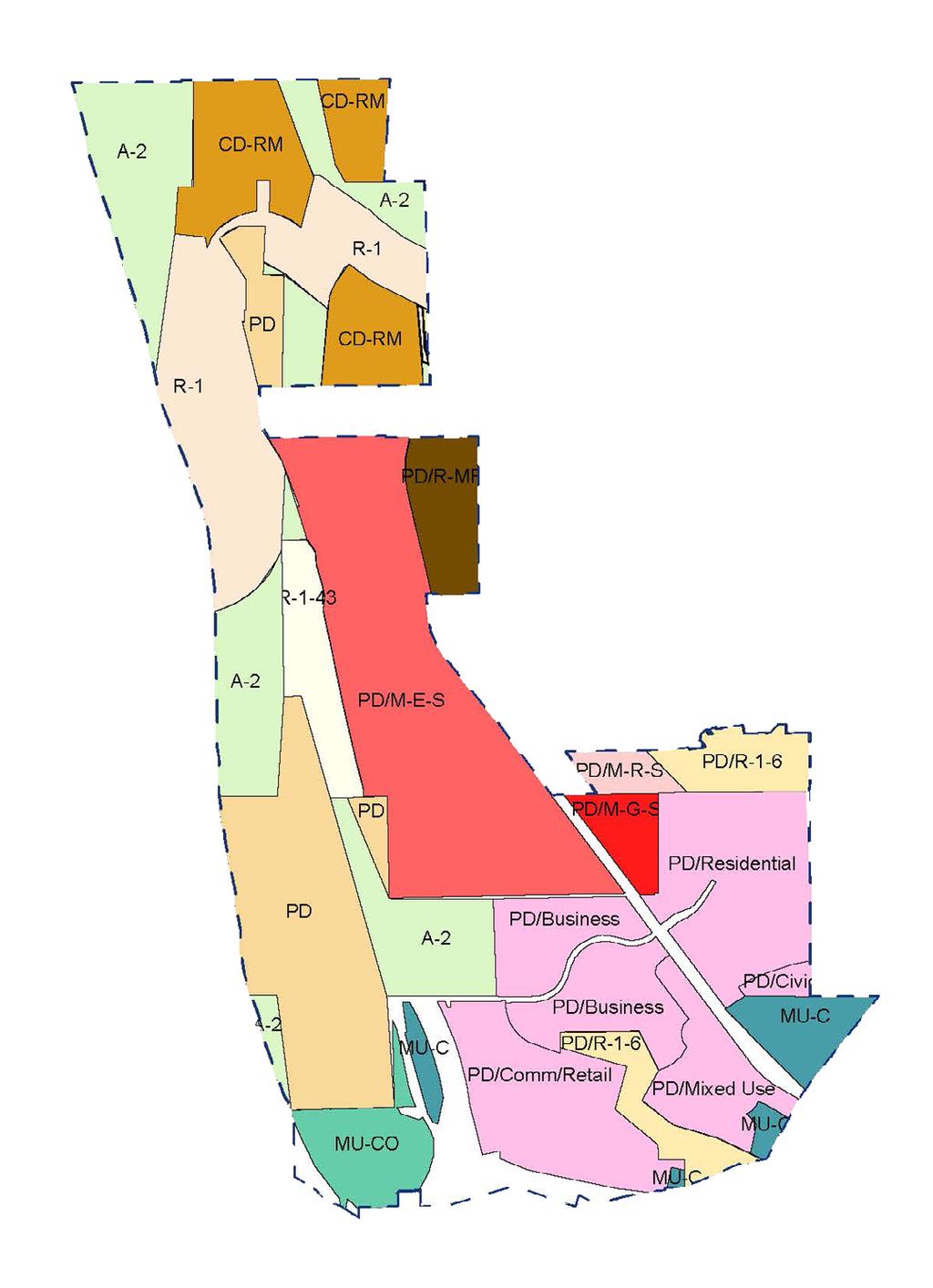 Chapter 2 - Background Existing Conditions Current Zoning Property in the IGA area currently is subject to a variety of zoning classifications from three governing bodies.
