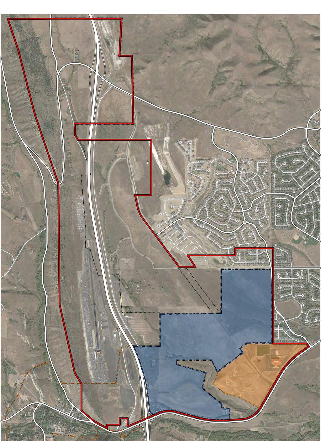 Plan Rooney Valley 32 A large portion of the Valley, known as the Red Rocks Centre planned development, contains 345 acres under single ownership, and currently lies within the boundaries of the Town