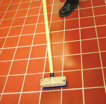 Don t gouge the floor with your putty knife. Start from a far corner and work toward the door.