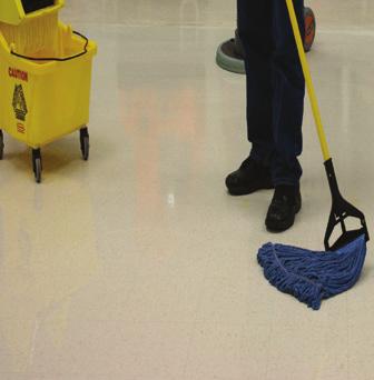 Floor Stripping cont. 13 Rinse the floor with water and pick up the slurry. Use your floor squeegee to manage the slurry. Collect the slurry with a wet vac or mop and bucket.