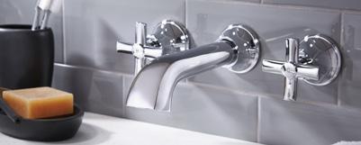 wall-mounted Savio basin taps Twin basins, where space permits, are the ultimate luxury