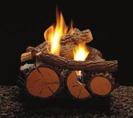 embers. The 24-inch Raleigh Log Set and barrier screens must be ordered to complete the fireplace. (Doors are not available on multisided fireplaces.