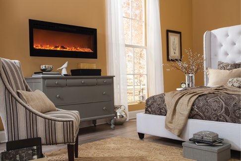 Sideline50 Wall Insert Electric Fireplace SIDELINE 50 Black Wall Insert Electric Fireplace - 80004 PRODUCT HIGHLIGHTS: Sideline 50" ships with both log and crystal options Features a slim frame which