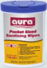 29 Pocket-sized Sanitising Wipes Dispense-a-Wipe cleaning Equipment - Impregnated Sanitising Wipes Sanitises hands and surfaces within food,