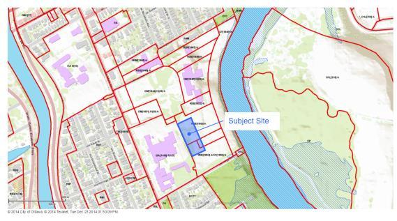 4.4 City of Ottawa Zoning By-law 2008-250 4.4.1 Residential Fifth Density, Subzone B, Exception XXXX Greystone Village, including the Subject Site, is subject to a Zoning By-law Amendment Application