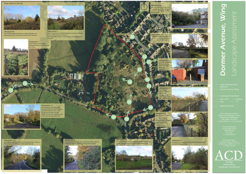 Design process Stewkley Road Views to Castle Hill Church retained. Existing Footpath retained. Existing Boundary Vegetation retained.