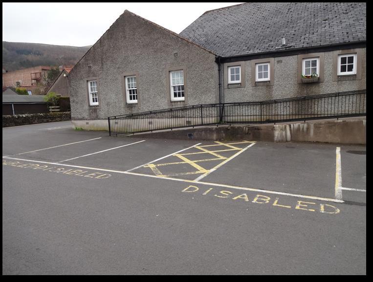 Disabled parking spaces There is a drop
