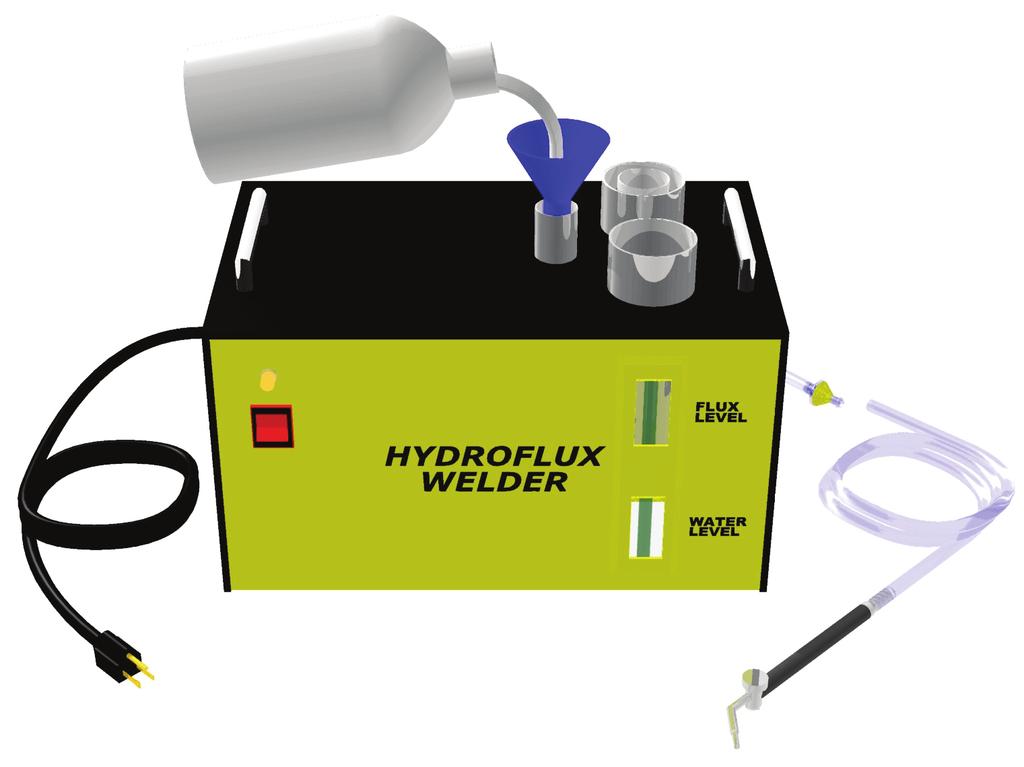 Setting Up The HydroFlux J. Rinse the electrolyte bottle in clean water. Replace cap and dispose in garbage. DO NOT REUSE ELECTROLYTE BOTTLE! K.