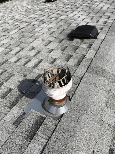 Spark Arrestor No chimney rain cap observed, suggest installing a chimney raincap to prevent the