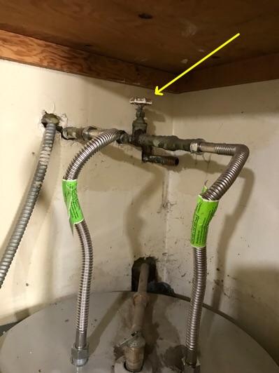 Could not locate main water shutoff, recommend consulting with owner.