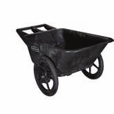 WHEELBARROWS TIP-RESISTANT WAGONS WAGONS WITH FOLD-DOWN RACKS Expanded metal deck allows water and dirt to ﬂow through 4" x 10" pneumatic wheels Deck size: 20" W x 38" L Capacity: 800 lbs.