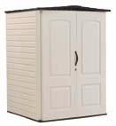 SHEDS Durable: Leak-resistant, dent-resistant, weather-resistant Maintenance free: No rot, no rust, no problems Heavy duty, impact resistant floor included Easy to assemble Lockable (lock not