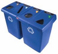 GLUTTON RECYCLING STATIONS Fully integrated station gives credibility to building a recycling program and drives recycling compliance All plastic construction resistant to corrosion and withstands