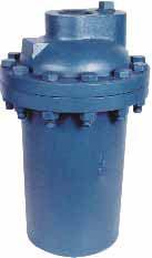 Steam entering the inverted submerged bucket causes the bucket to float which when lifted closes the discharge valve.