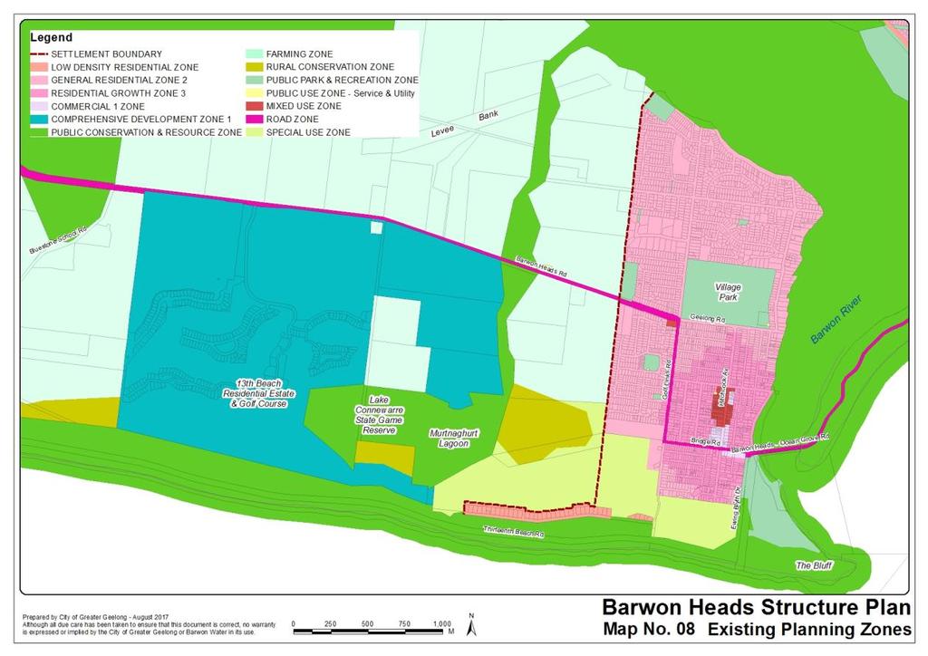 Existing zoning The zoning of Barwon Heads is shown in Figure 5.