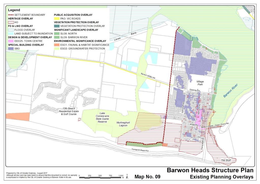 Existing Overlays Overlays applied to Barwon Heads are shown in Figure 6.