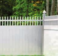 1¾" x 7" rails with Friction Fit technology Tongue-and-groove fence boards Available in White and Tan 8' wide