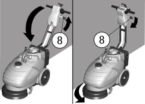 During the first few feet check the solution flow lever. The solution flow adjustment is preset at the factory to satisfy the cleaning of most floors.