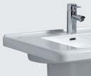 Washbasin, with tap hole, with overflow, accessible by wheelchair, DIN 18040, two levels for water