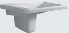Washbasin, with tap hole, with overflow, accessible by wheelchair. 550 550 mm, Model-no. 258555.
