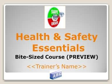INTRODUCE course by explaining: The aim of today is to ensure that you understand and follow safe working practices to safeguard yourselves and other colleagues This will help you understand what to