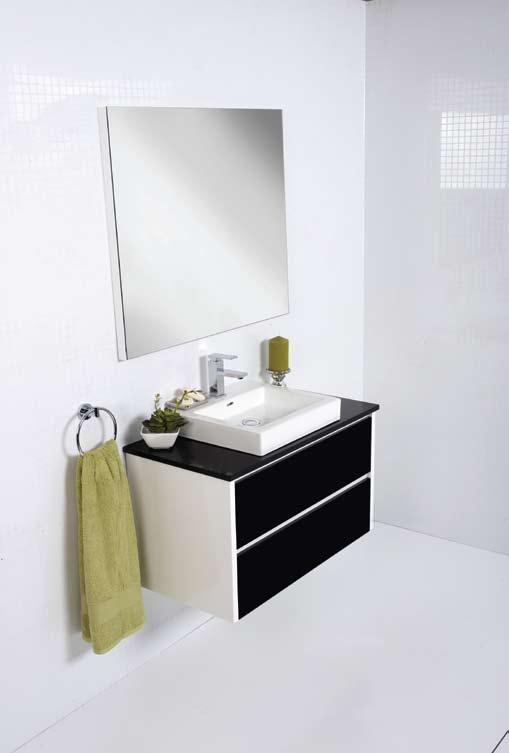 Also available with Black drawers 1290 390 Alpha 500 White wall hung vanity Zebra (left), Wenge (middle) 390 1790 NEW!