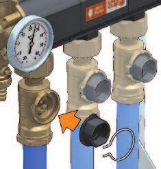 In case of horizontal installations, drain pressure using the back cock, after valve closure.