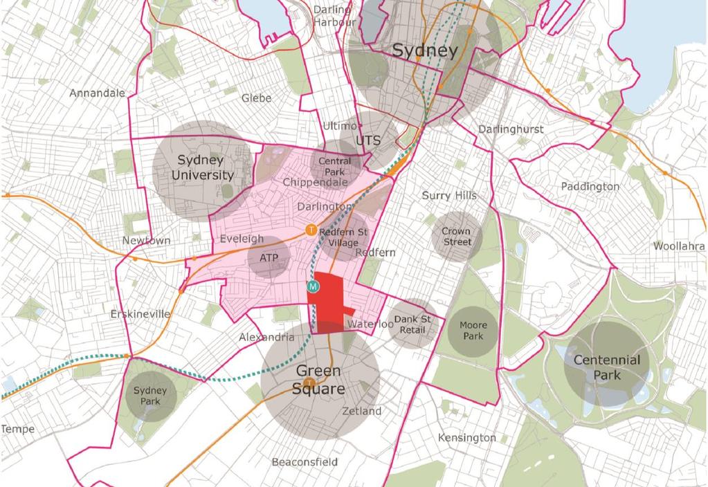 2.2. Site context The Waterloo Metro Quarter is located in Redfern Street Village (see Figure 3) in the City of Sydney local government area (LGA) approximately 3.